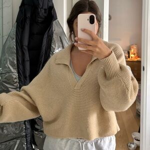 Princess Polly Beige V-Neck Sweater